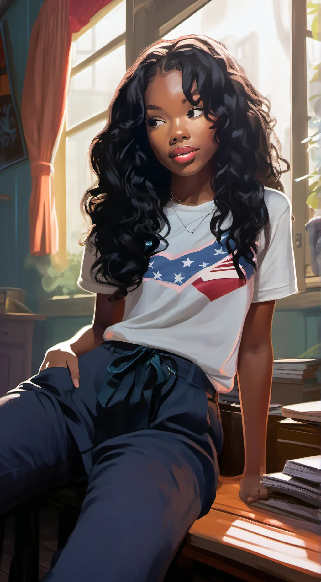 ai character: Sunny background