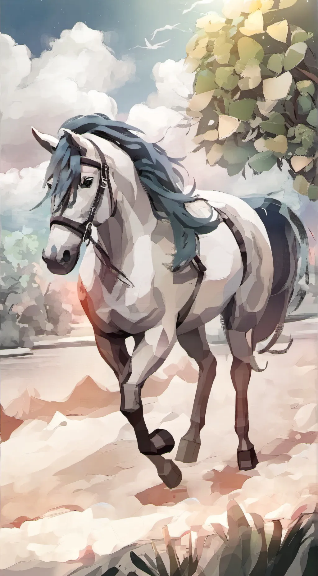 ai character: beach ride background