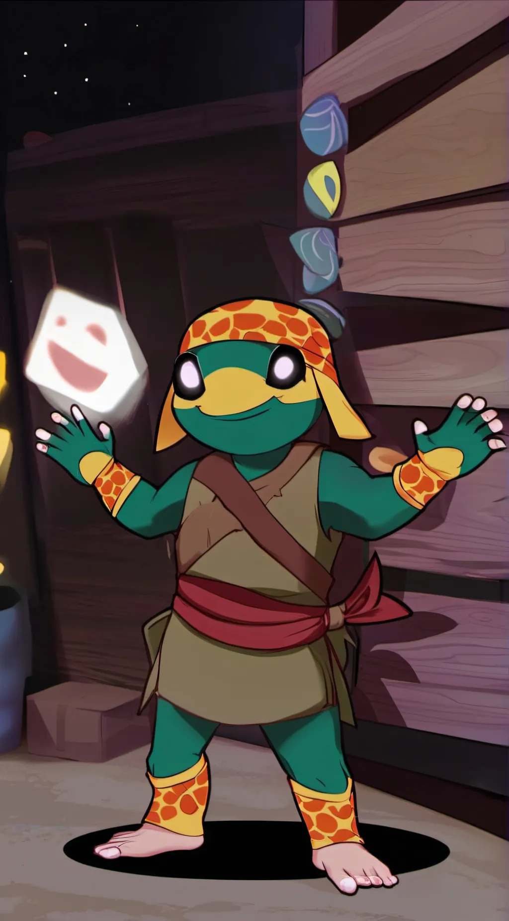 ai character: Mikey ROTTMNT background