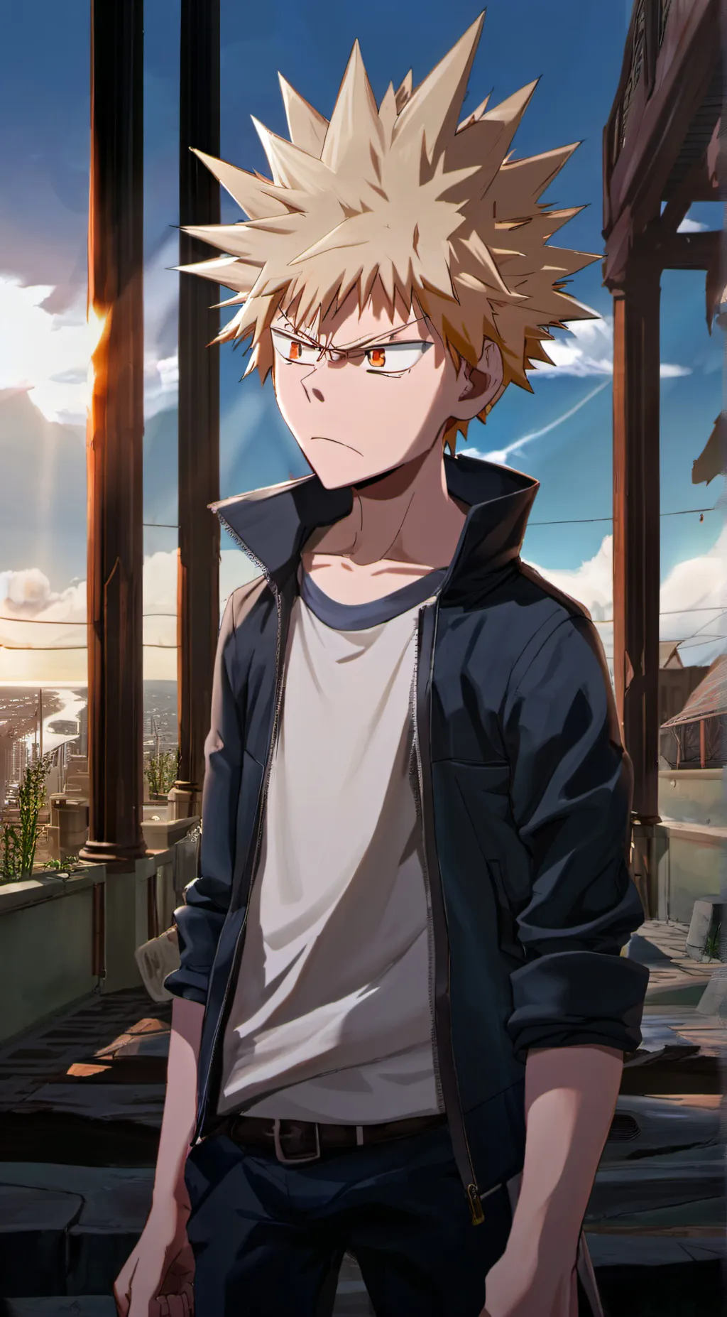 ai character: Katsuki Bakugo background