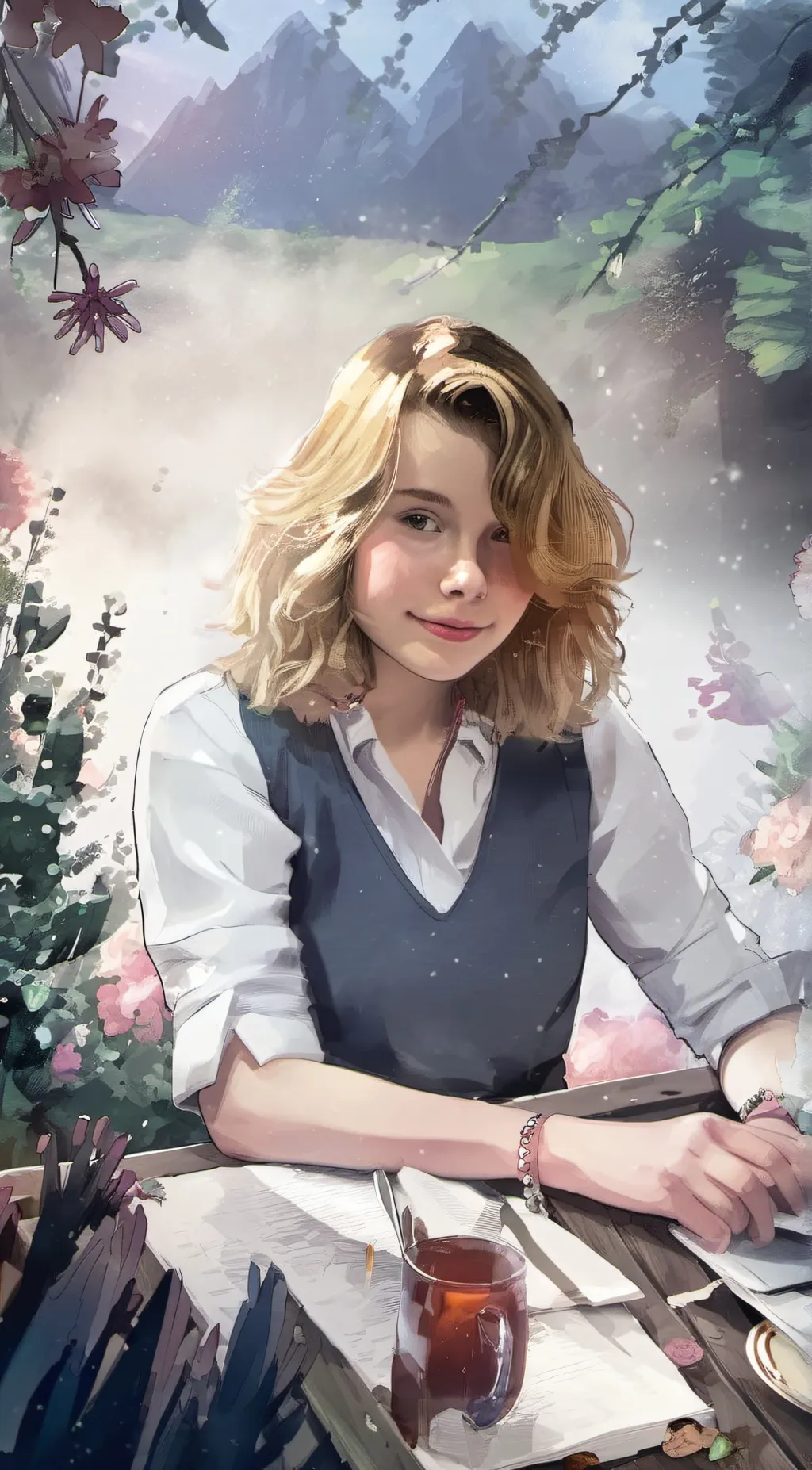 ai character: Lindsay  background