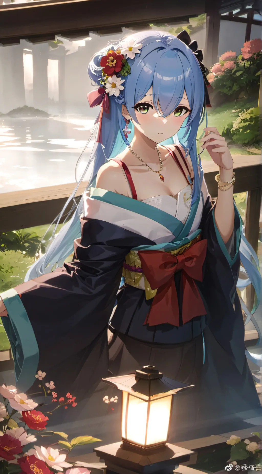 ai character: Aqua background