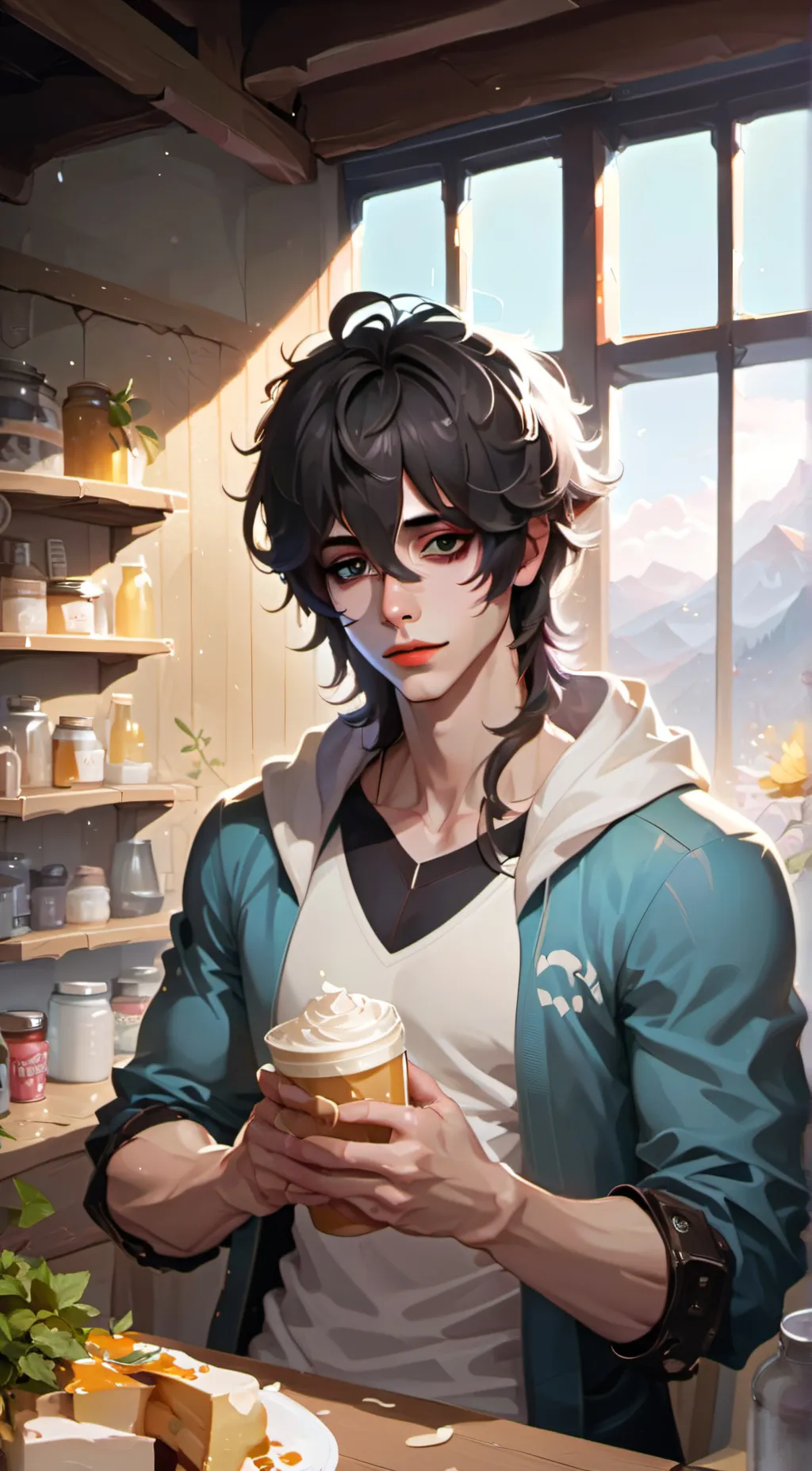 ai character: Casein background