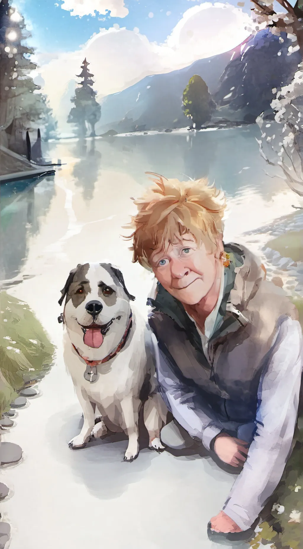 ai character: mia and meme background