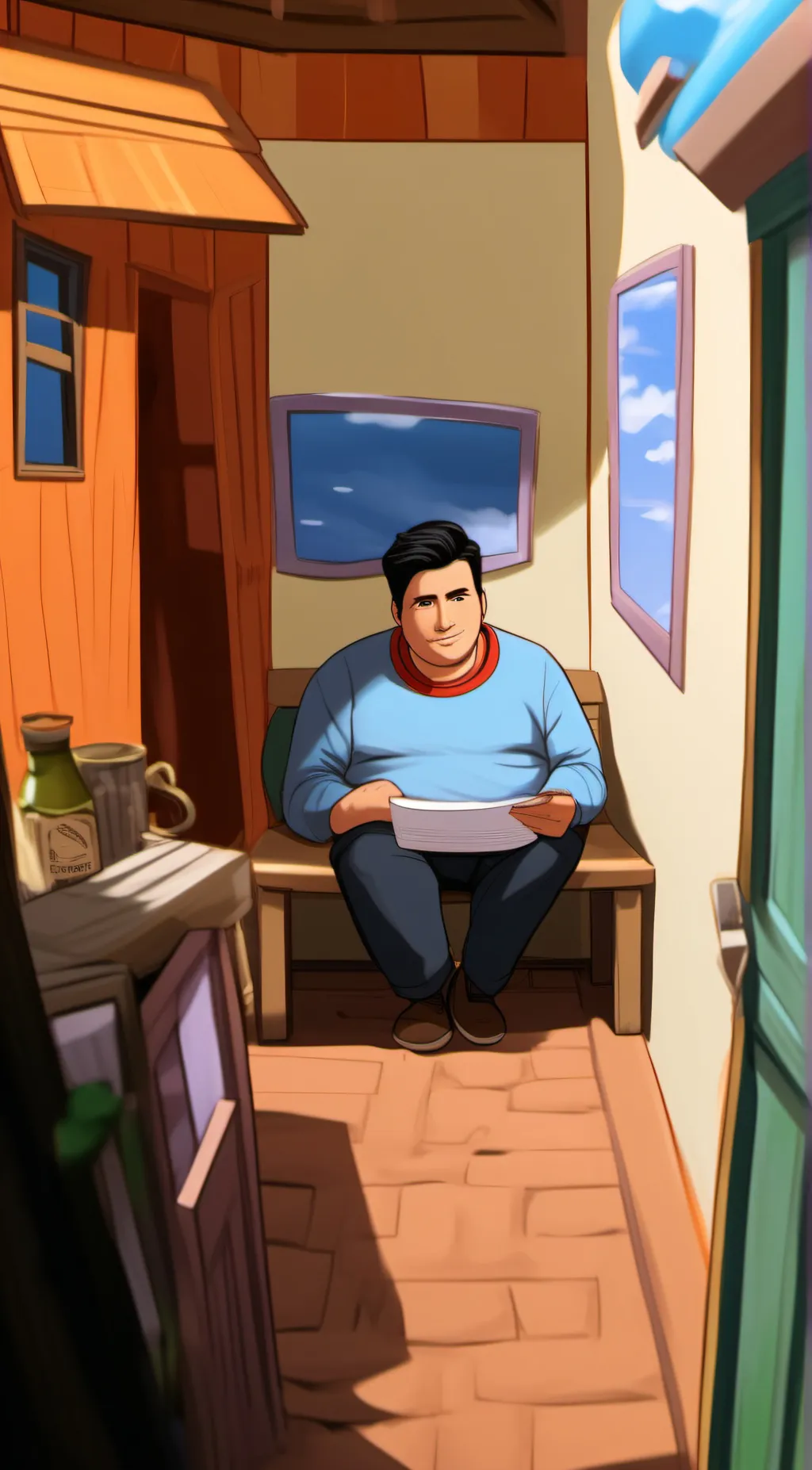 ai character: fat guy background