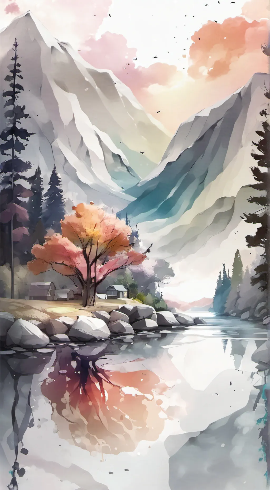 ai character: Color land background