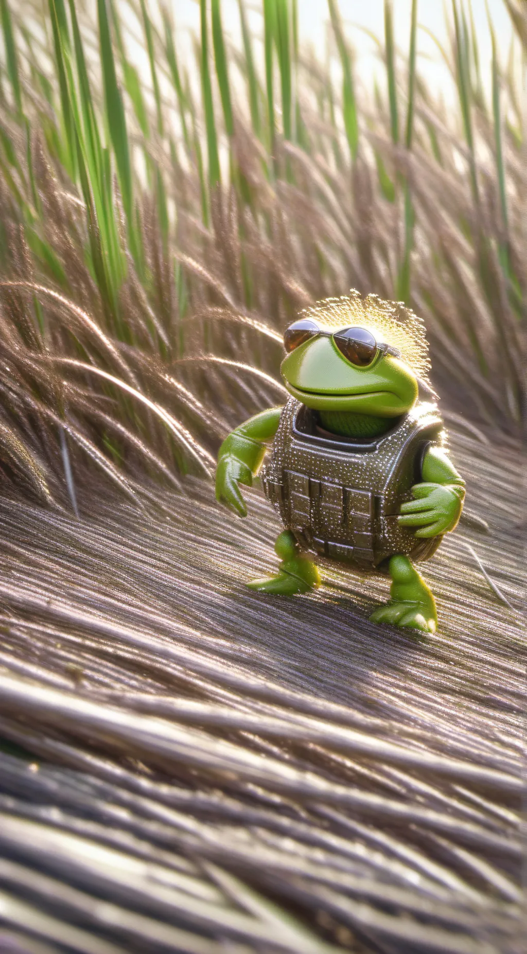 ai character: Grass. Lizard. background