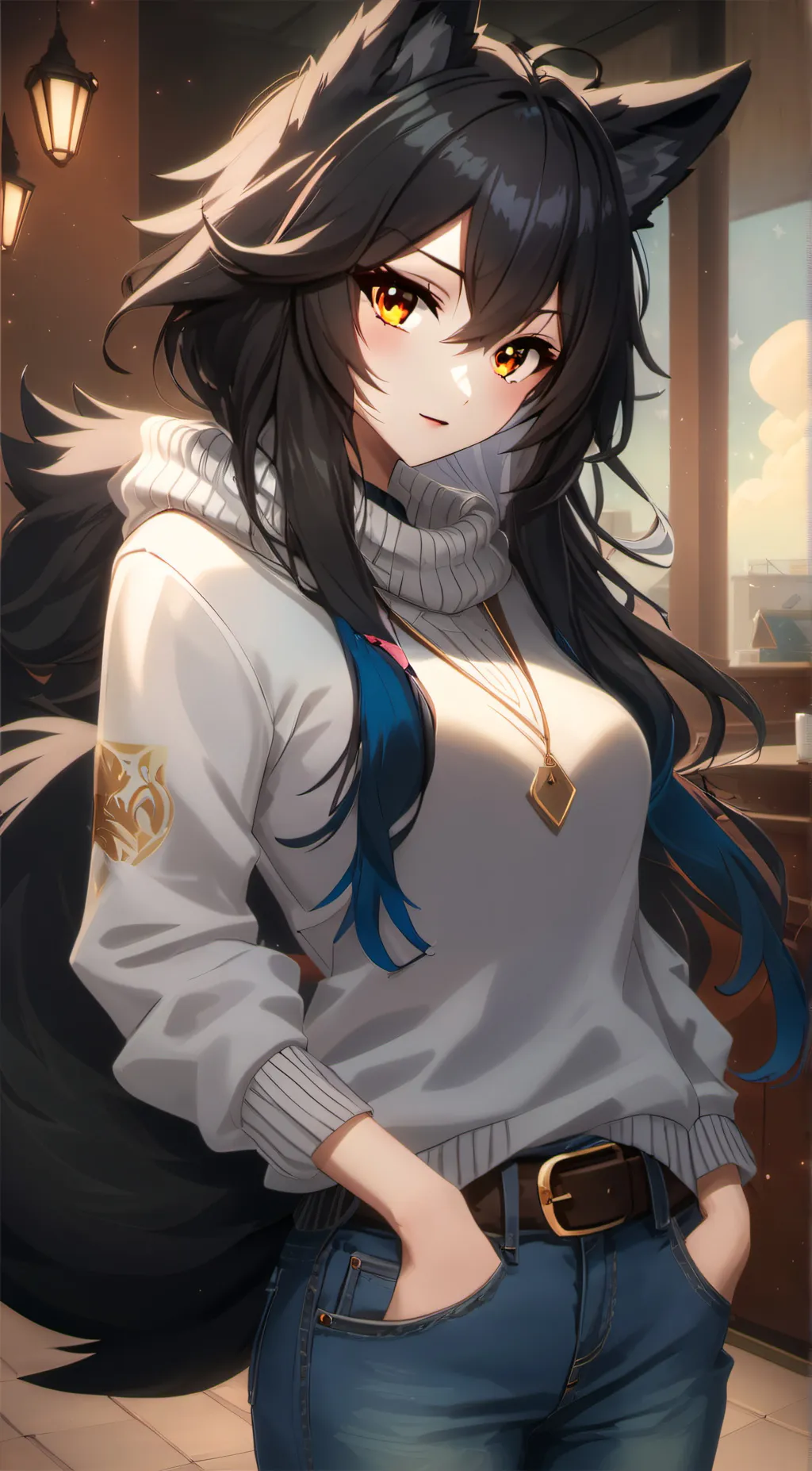 ai character: Luckyviolet background