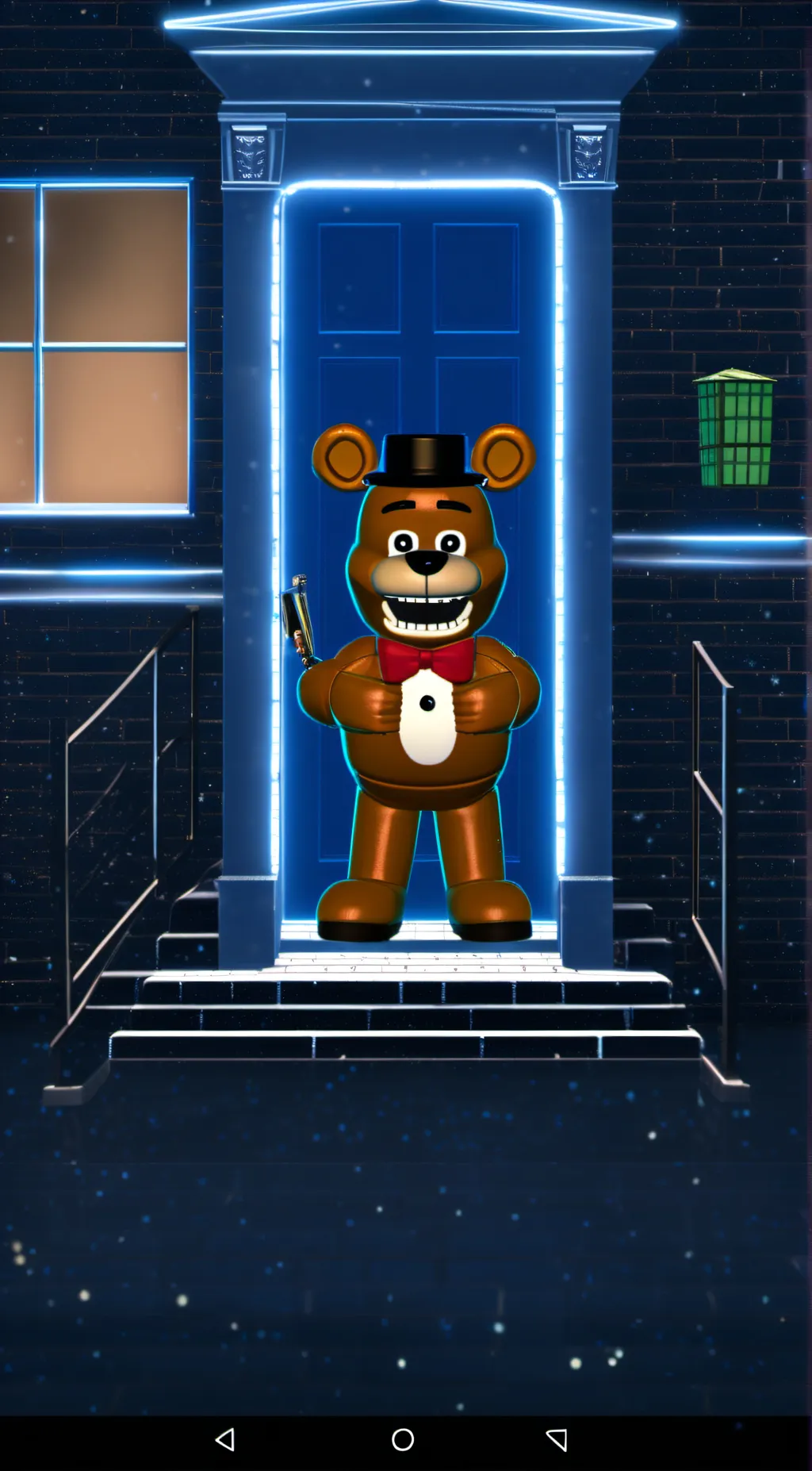 ai character: Freddy fazbear  background