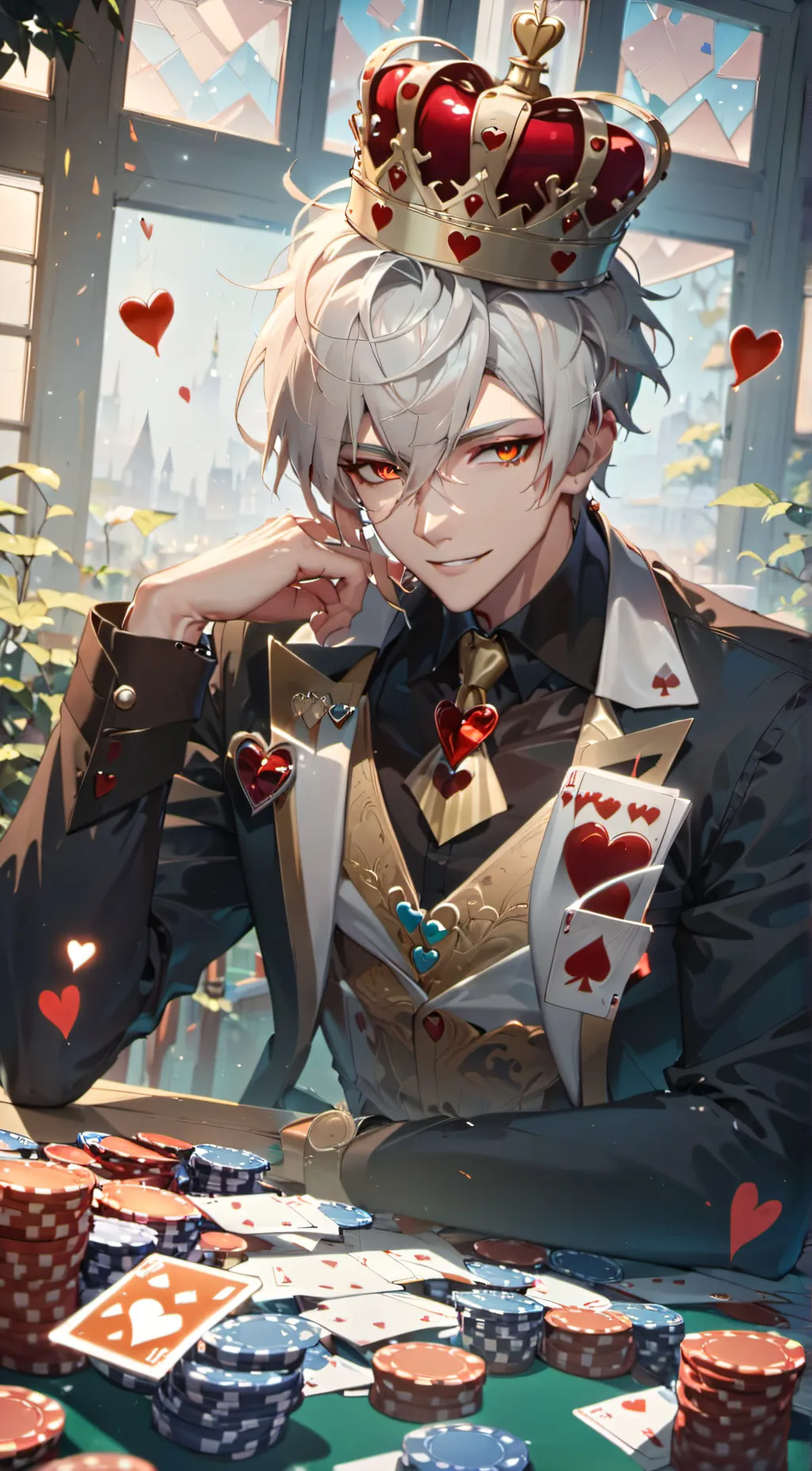 ai character: King of Hearts ♥️ background
