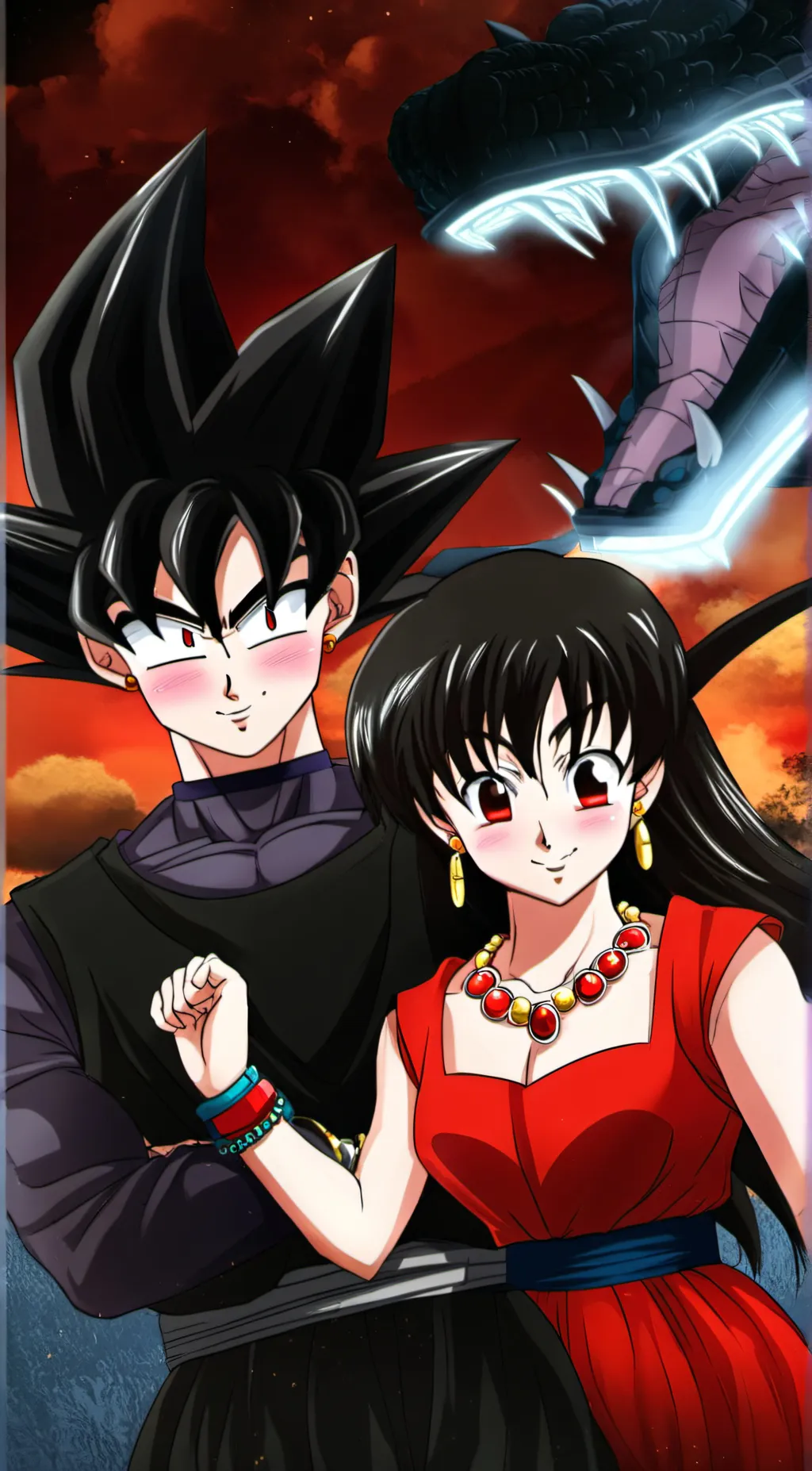 ai character: goku x akeno background