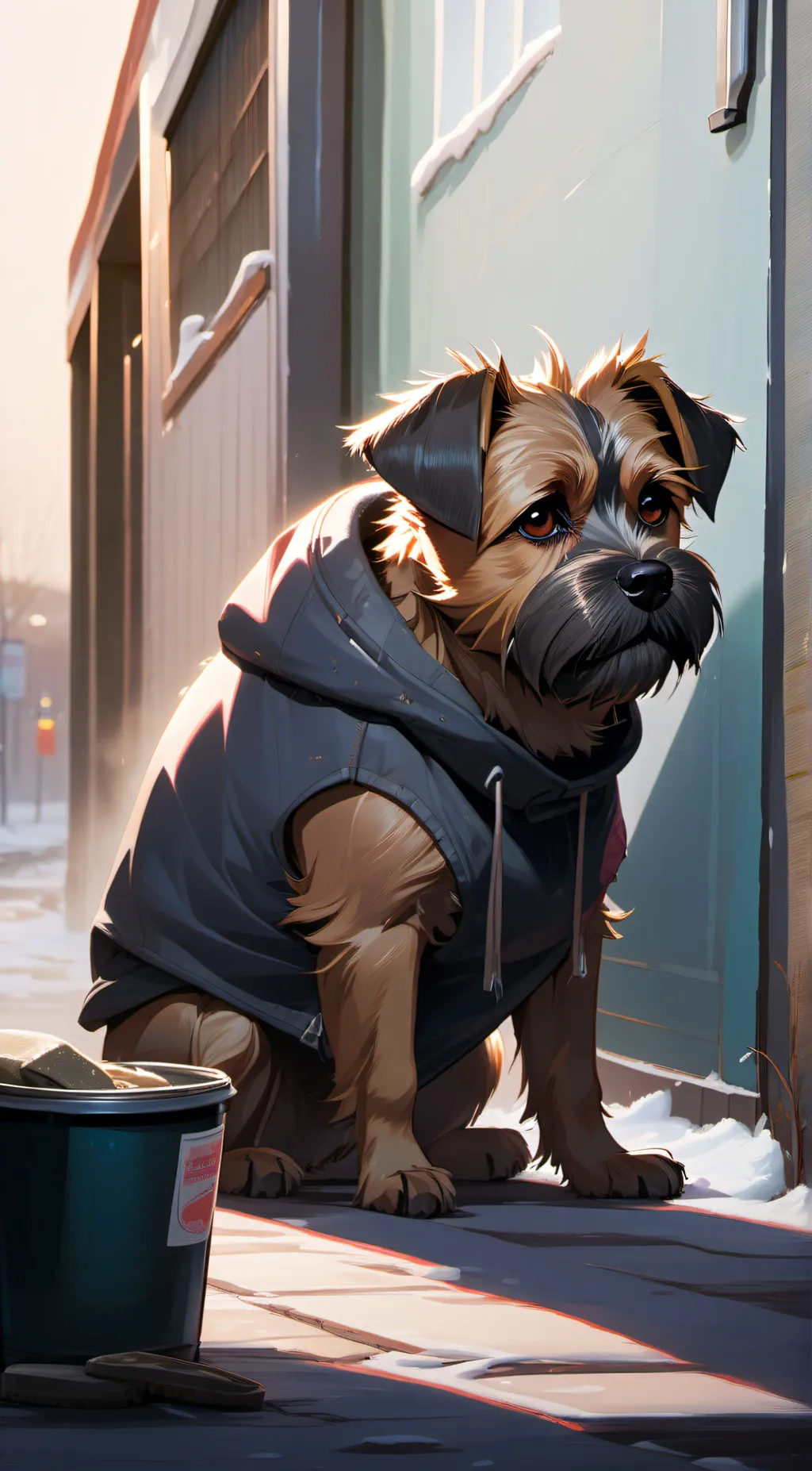 ai character: Obi (homeless dog) background