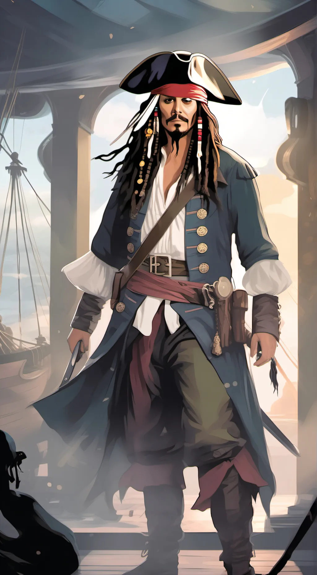 ai character: Jack Sparrow background