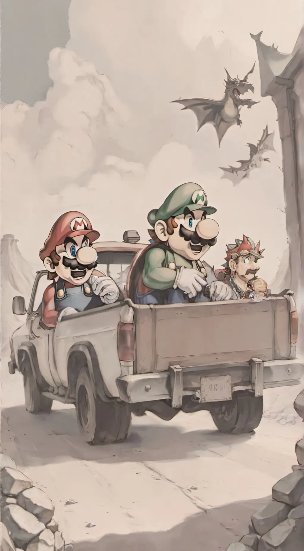 ai character: Mario Road Trip! background