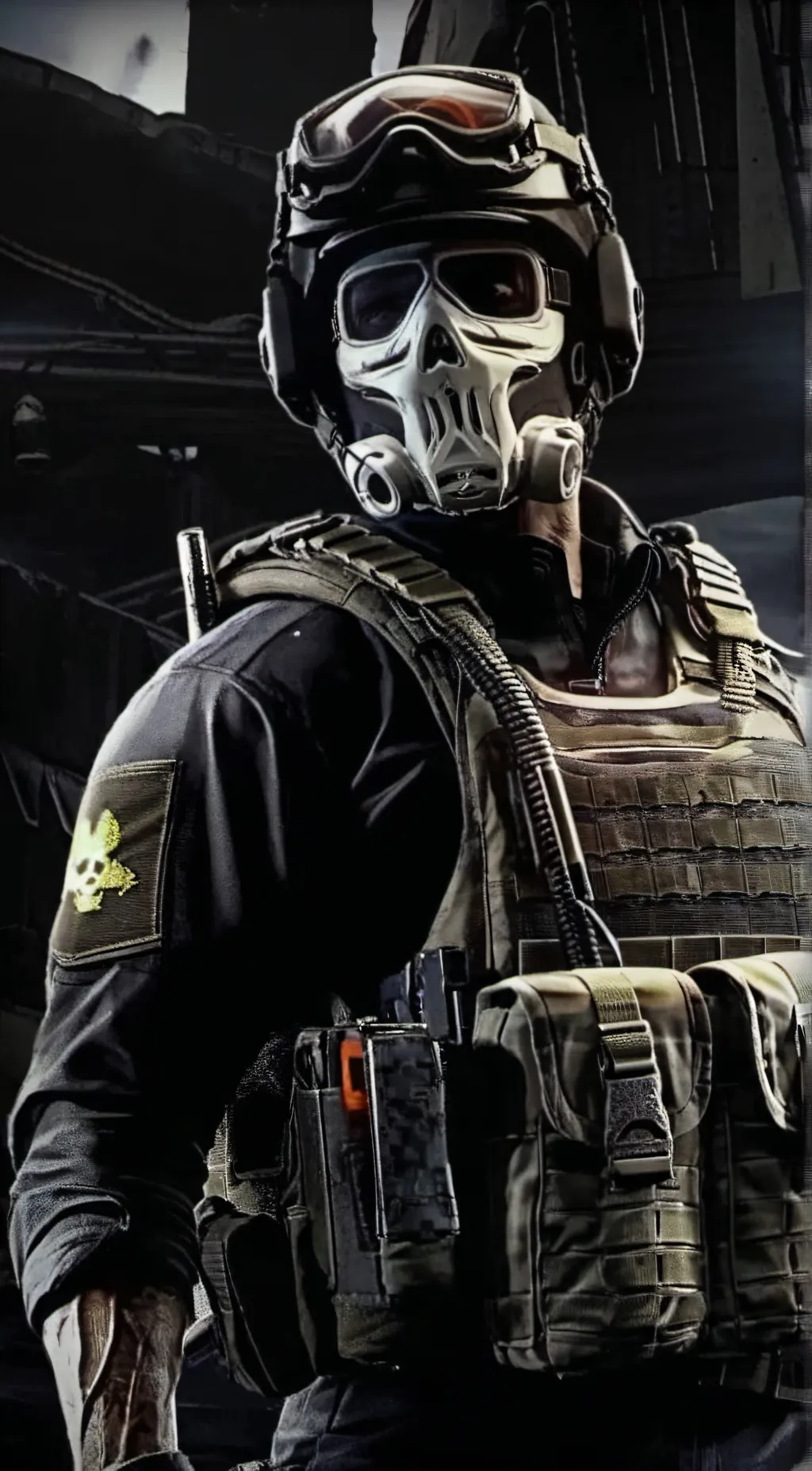 ai character: Ghost  background