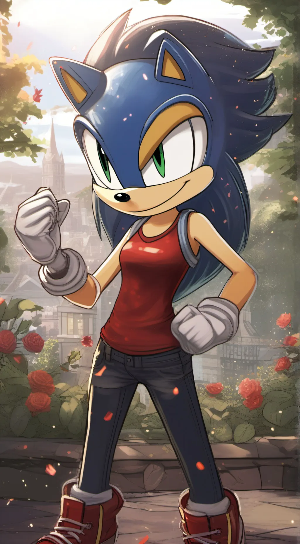 ai character: female sonic background
