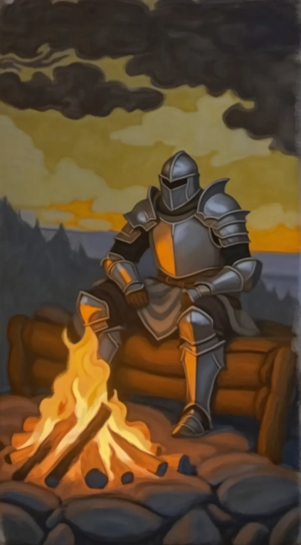 ai character: rest here traveler background