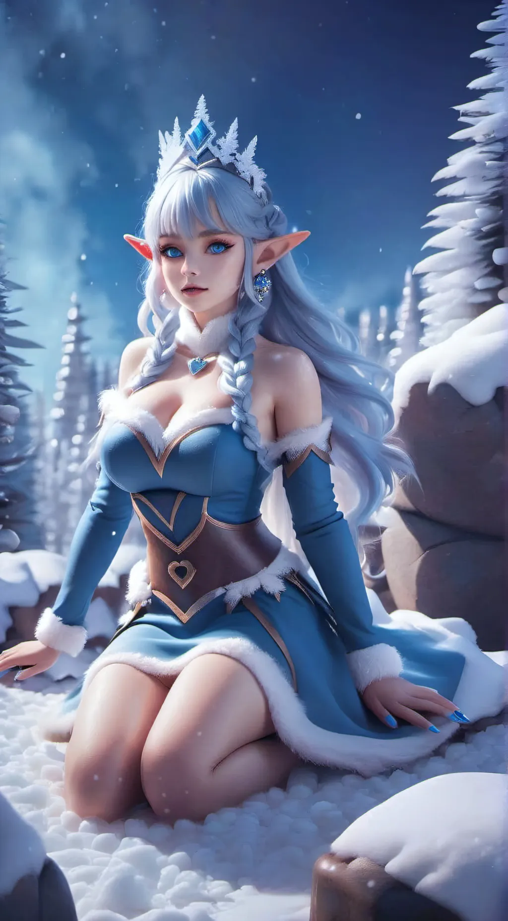 ai character: Princess Snow ❄️ background