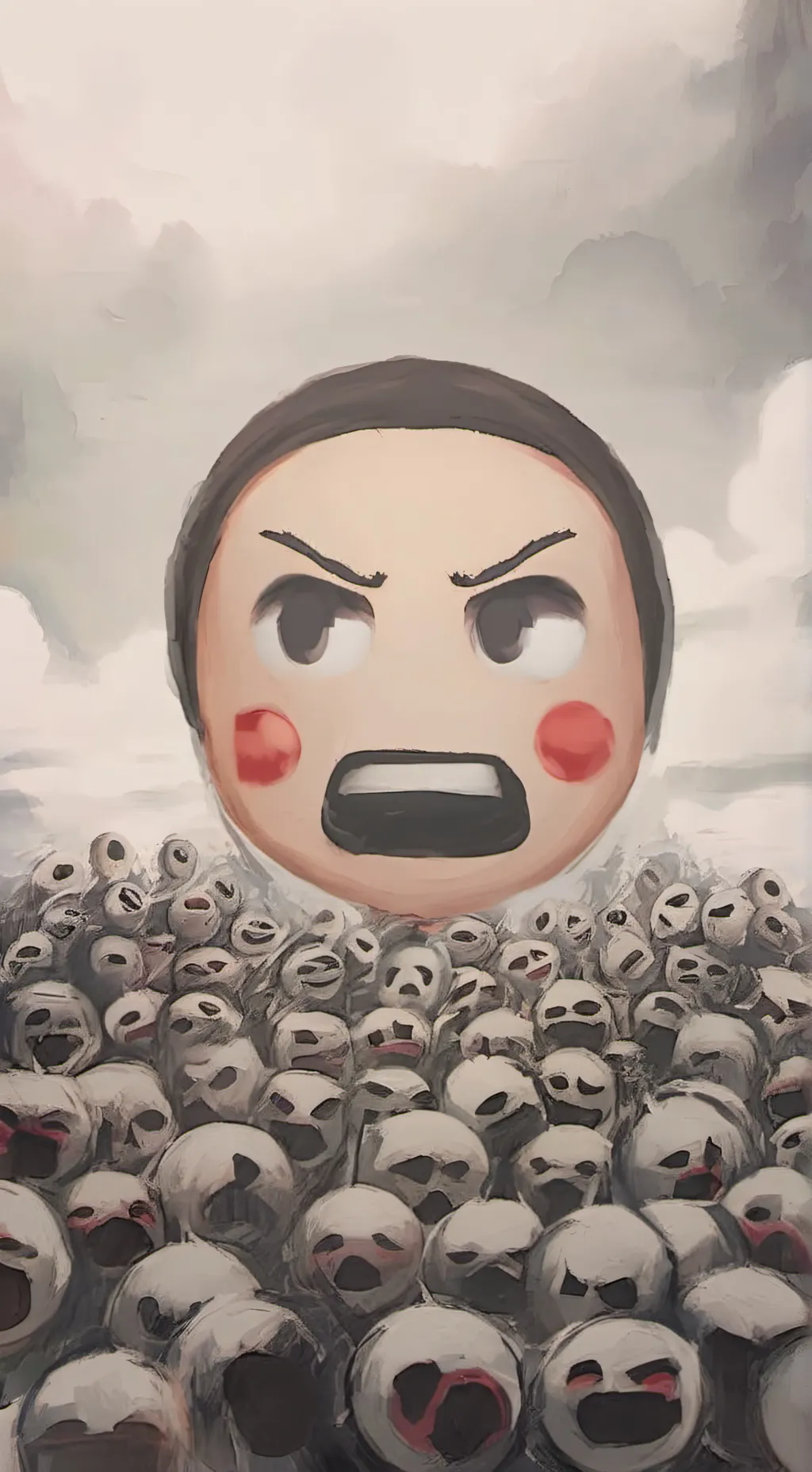 ai character: possesed emoji background