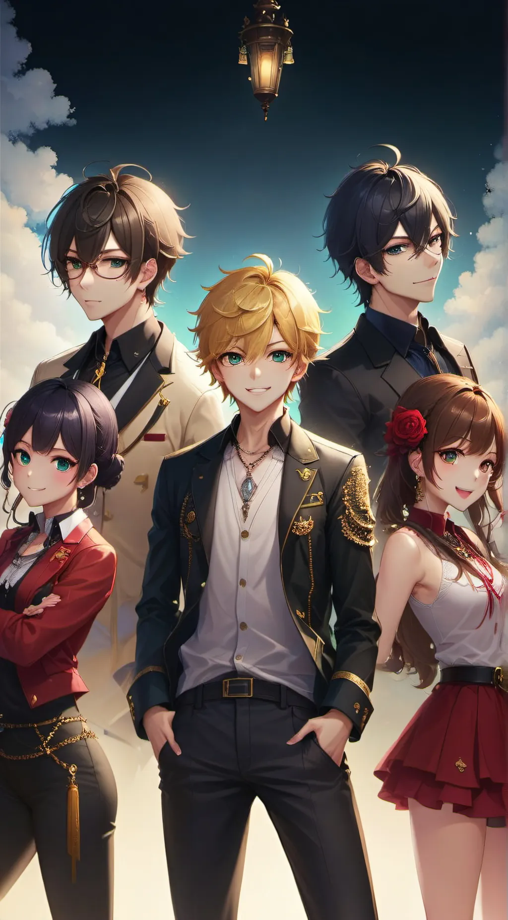 ai character: Boy band  background