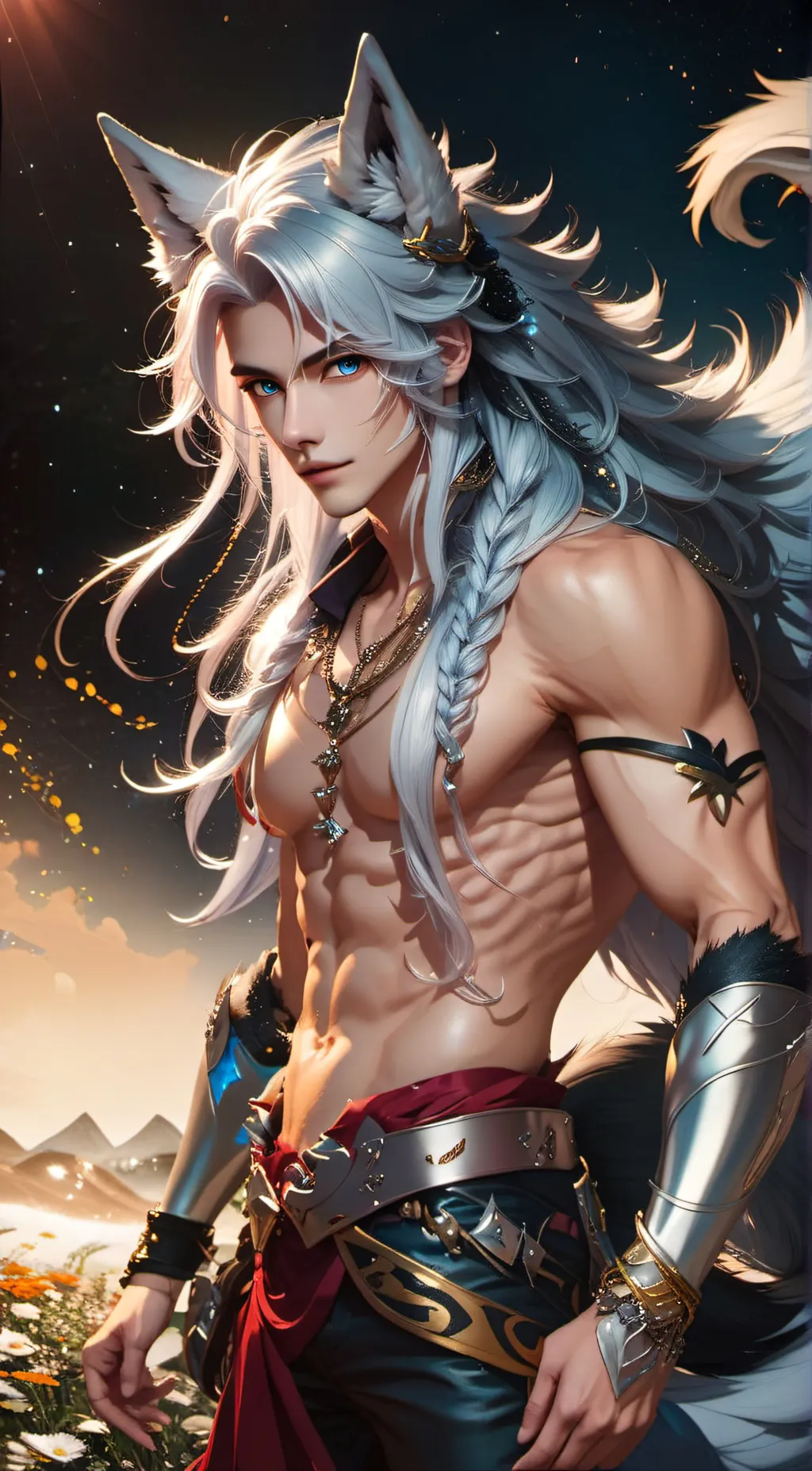 ai character: Silver background