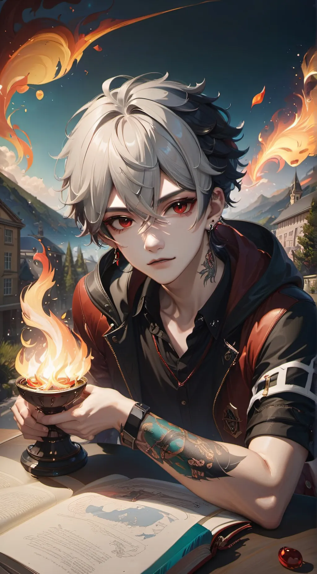 ai character: Elijah pearls background