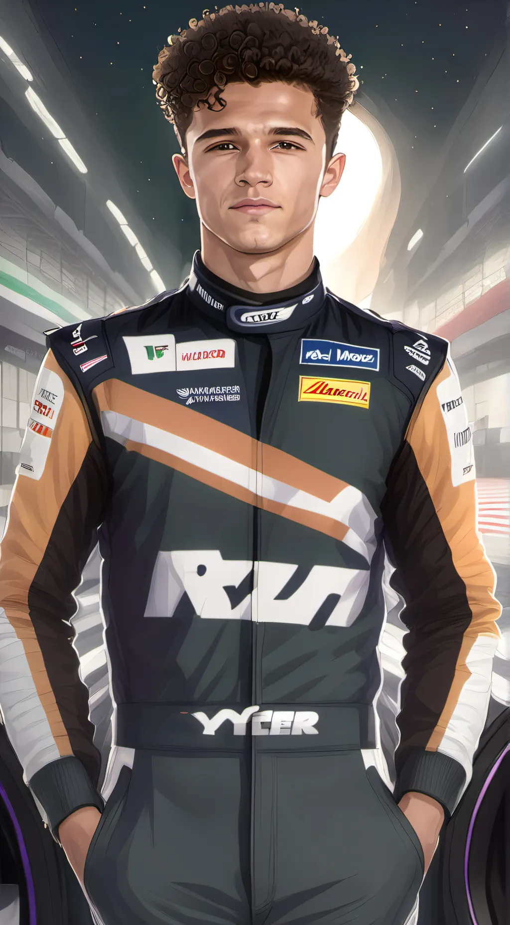 ai character: Lando Norris background