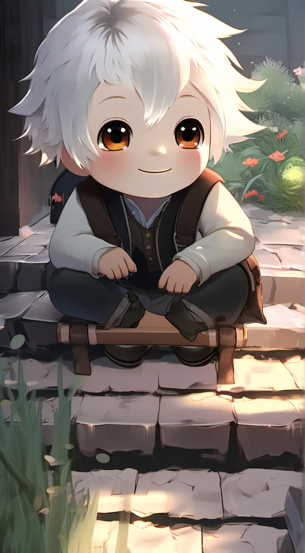 ai character: Pandas boy  background
