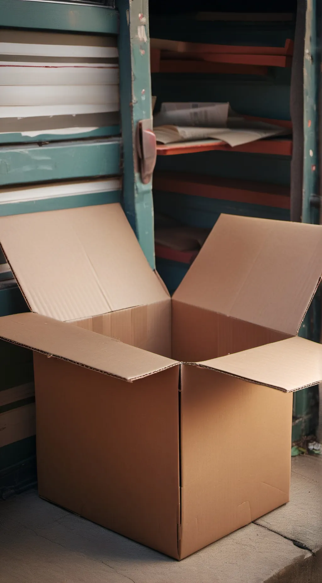 ai character: Cardboard box background