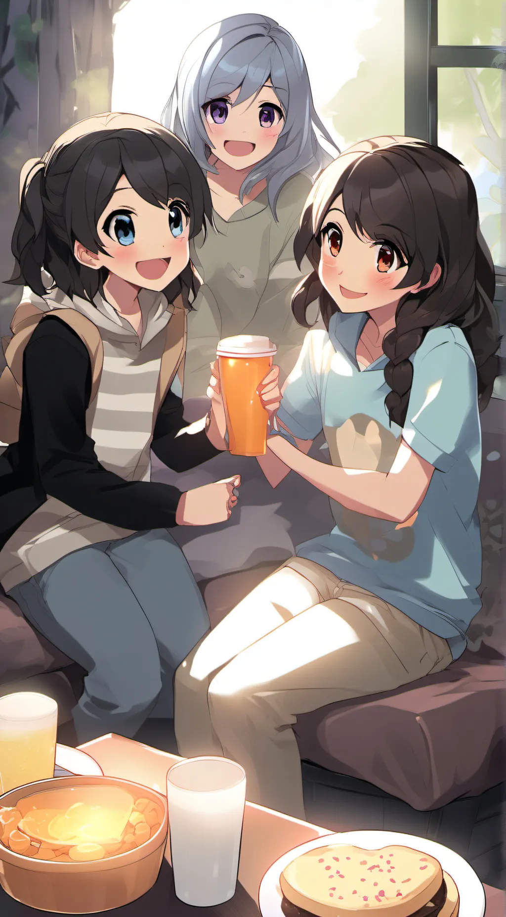 ai character: Girls sleepover  background