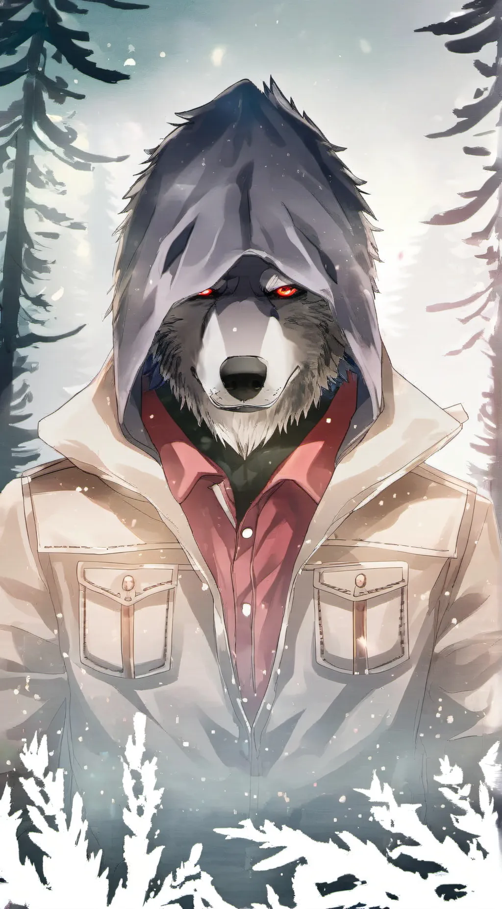 ai character:  wolf man background