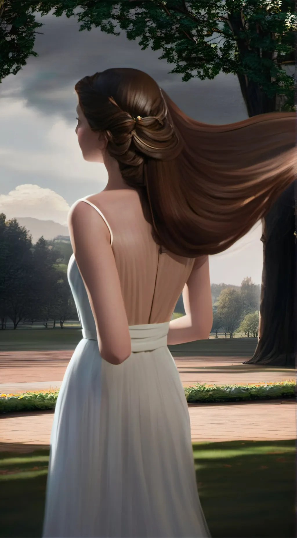 ai character: PADMÉ AMIDALA  background