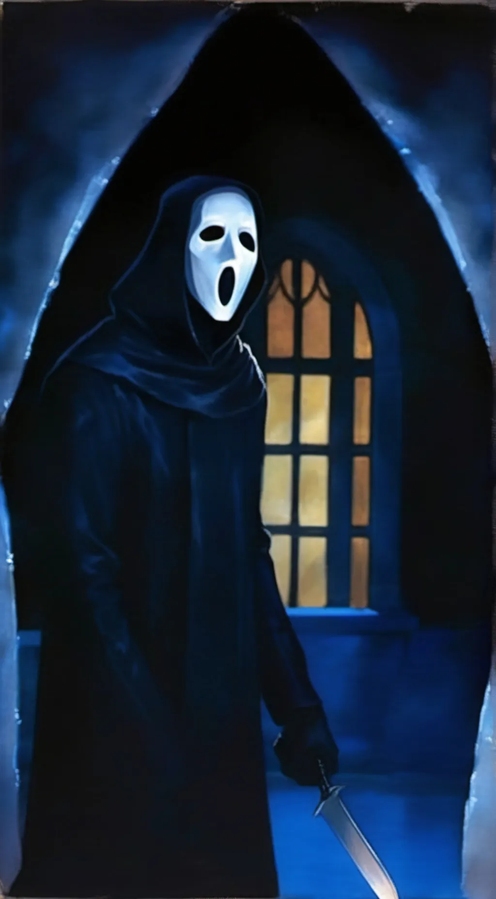 ai character: Ghostface background