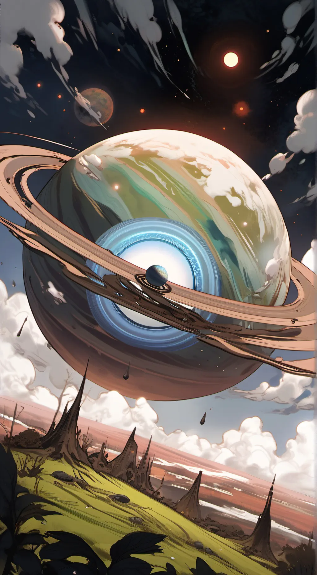 ai character: alien bug planet background