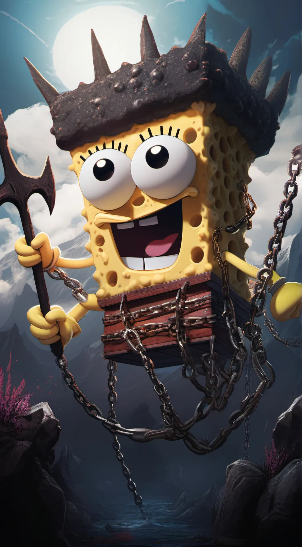 ai character: serpent spong background