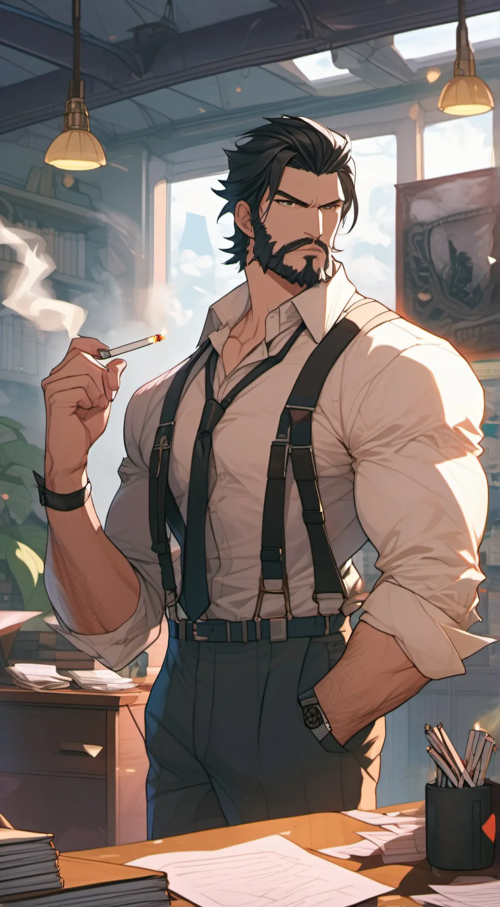 ai character: Strict Boss background