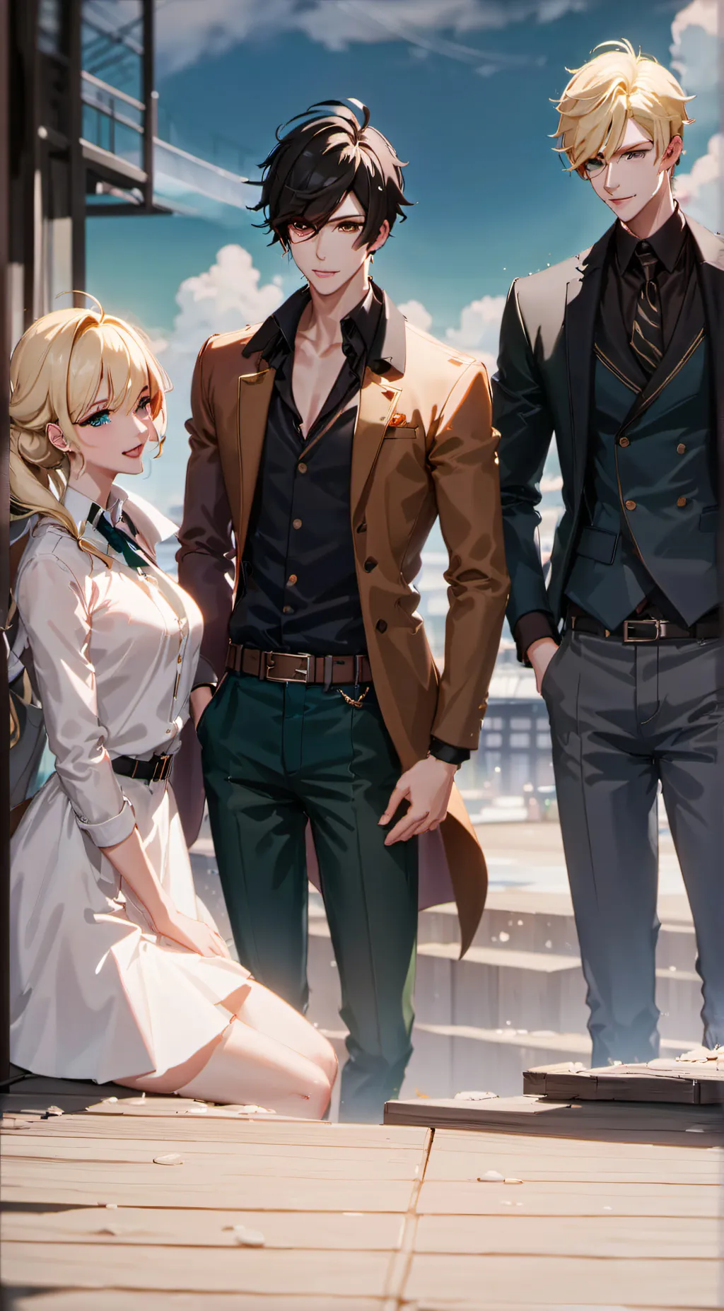 ai character: Mason and Archie  background