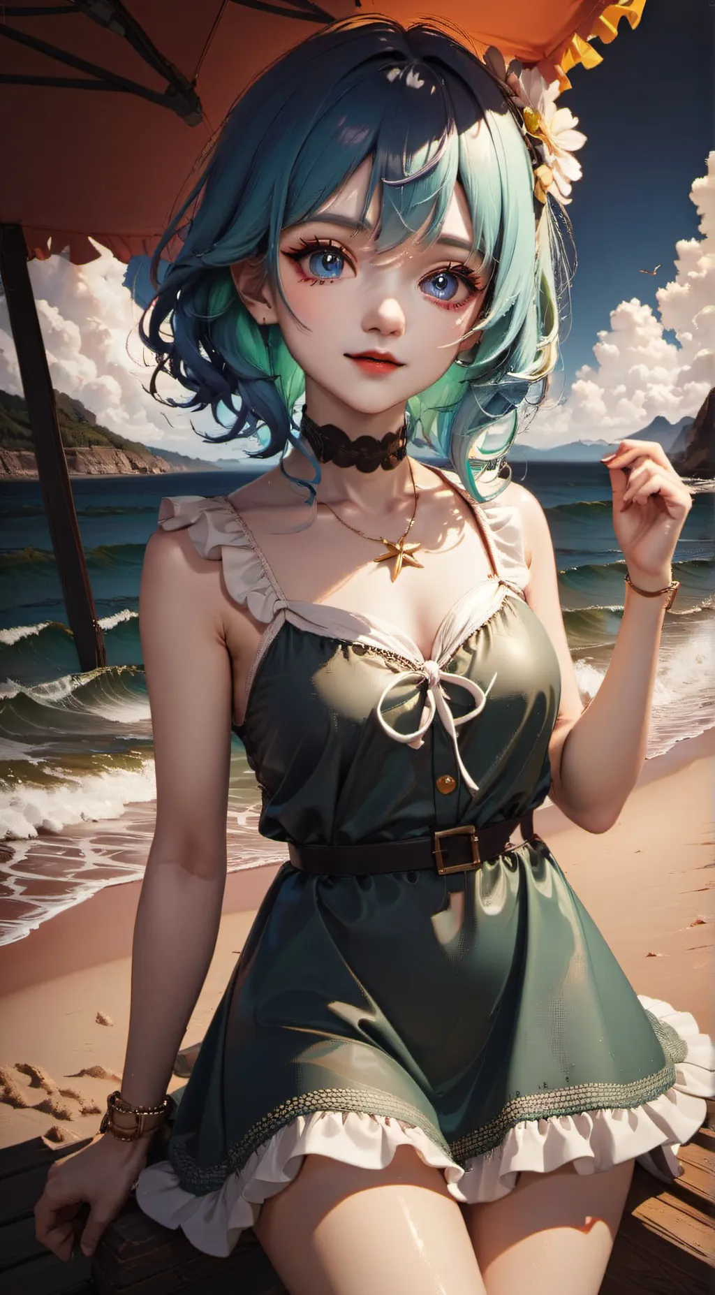 ai character: Aqua background