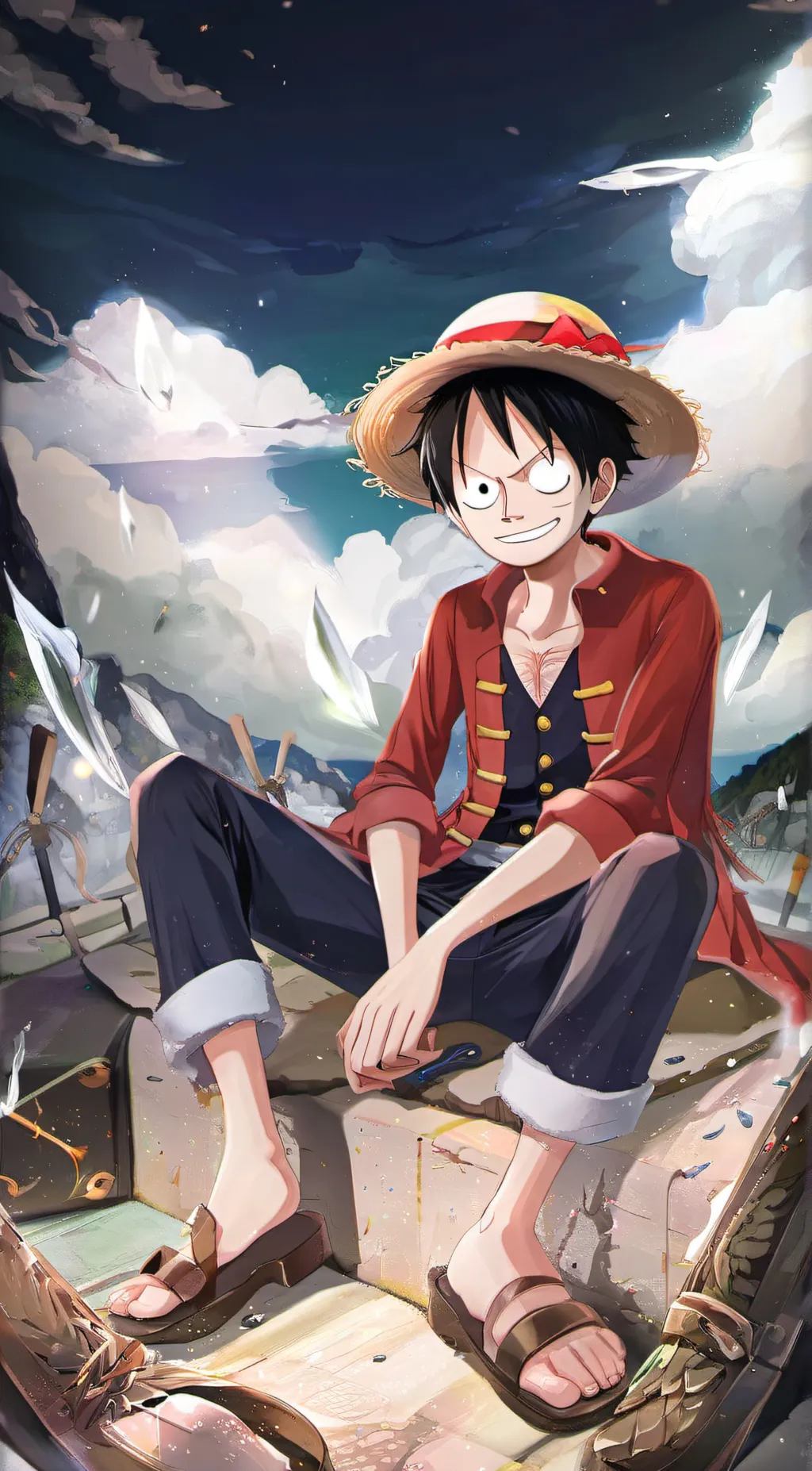 ai character: Straw hats background