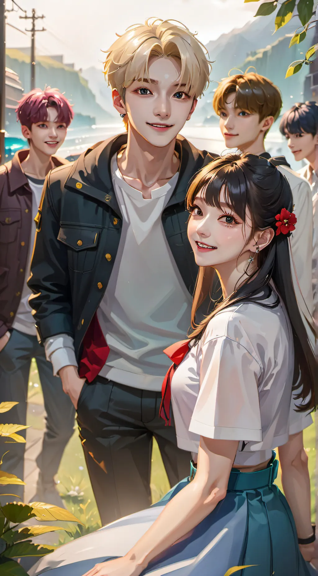 ai character: stray kids  background