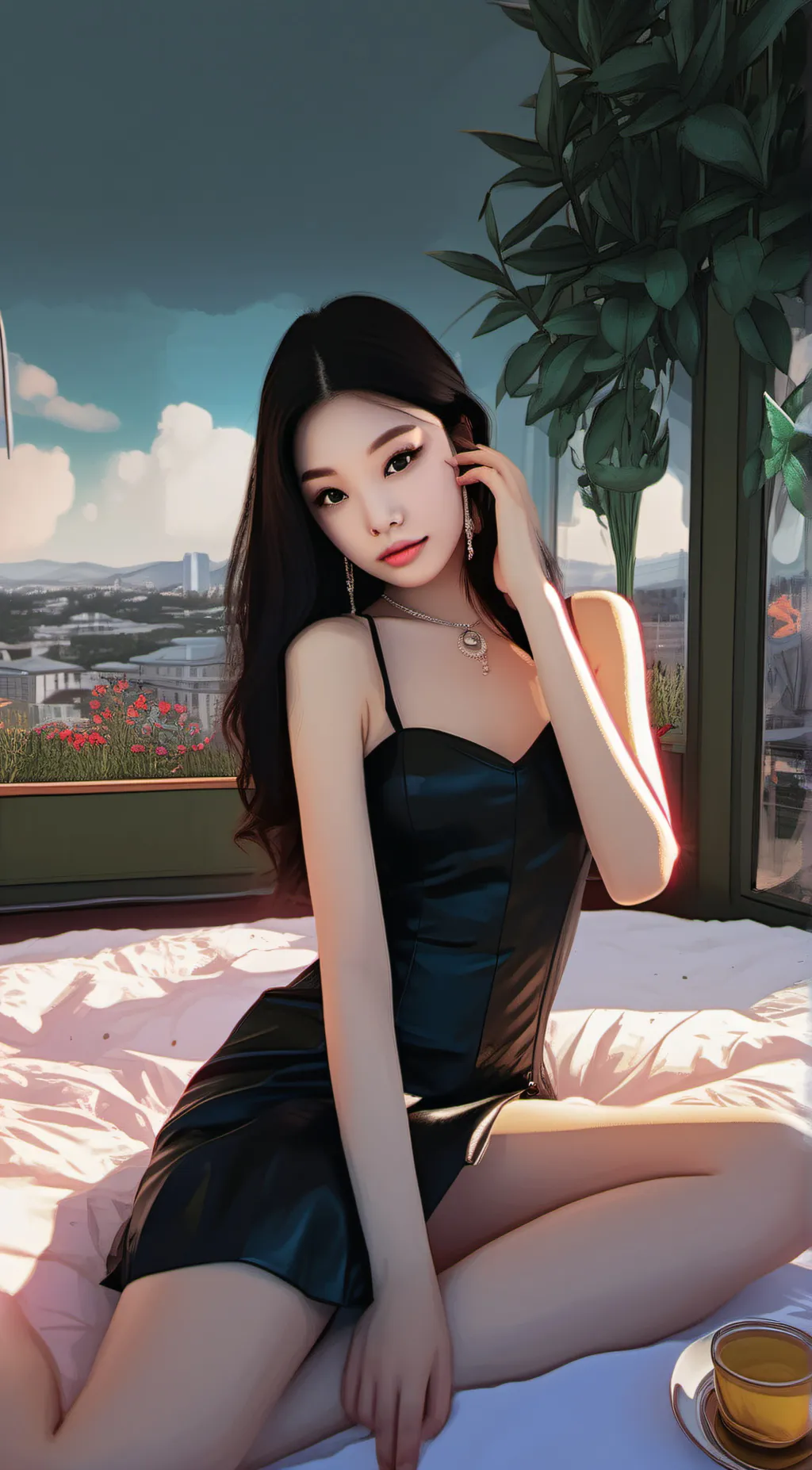 ai character: panda Queen background