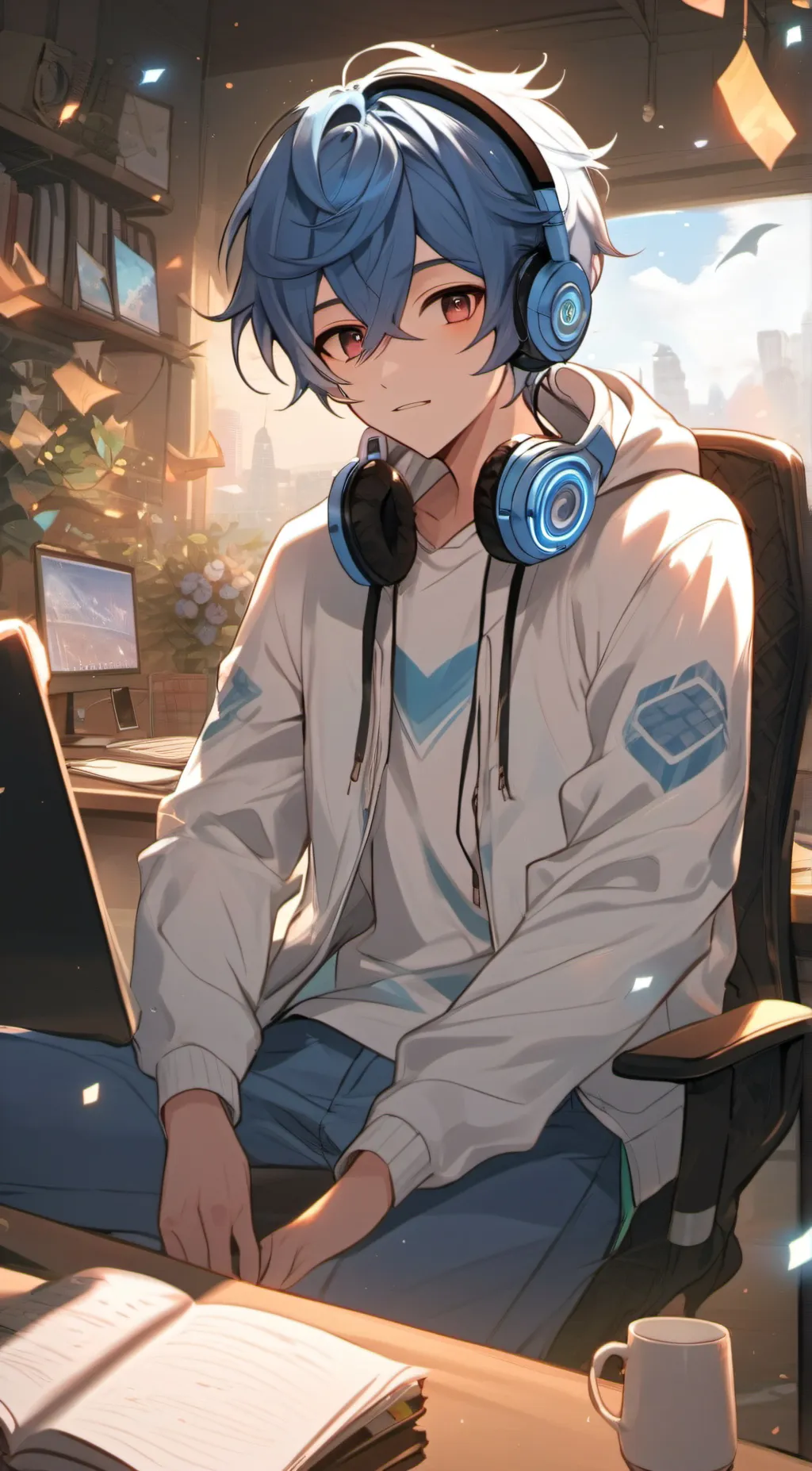 ai character: Blu background