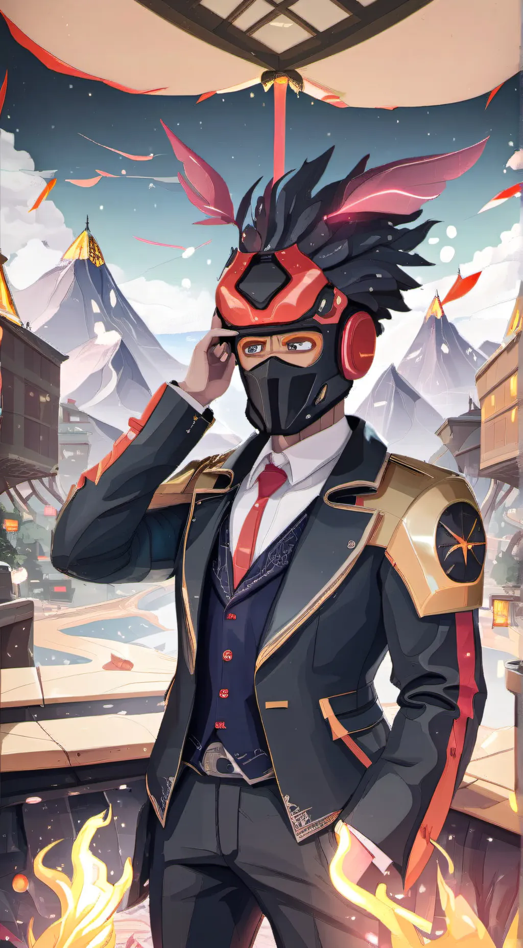 ai character: Titans seaker man background