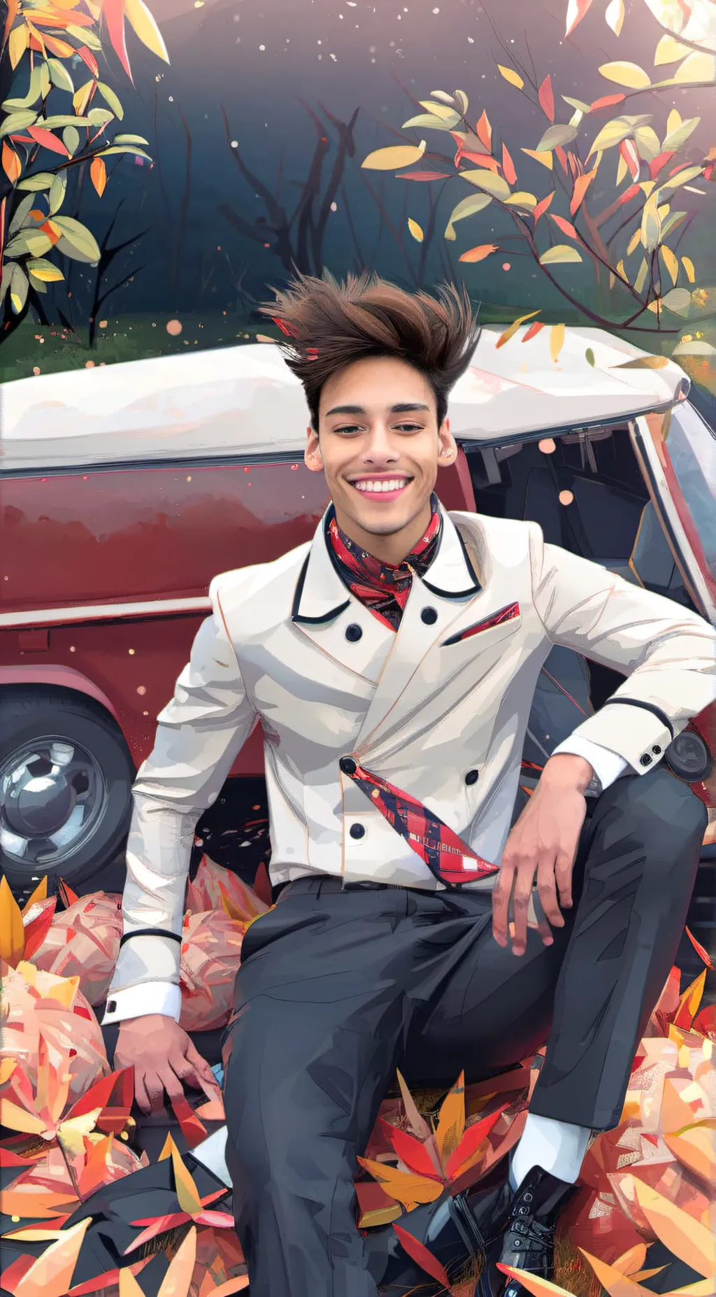 ai character: Andrew davila 🤍 background