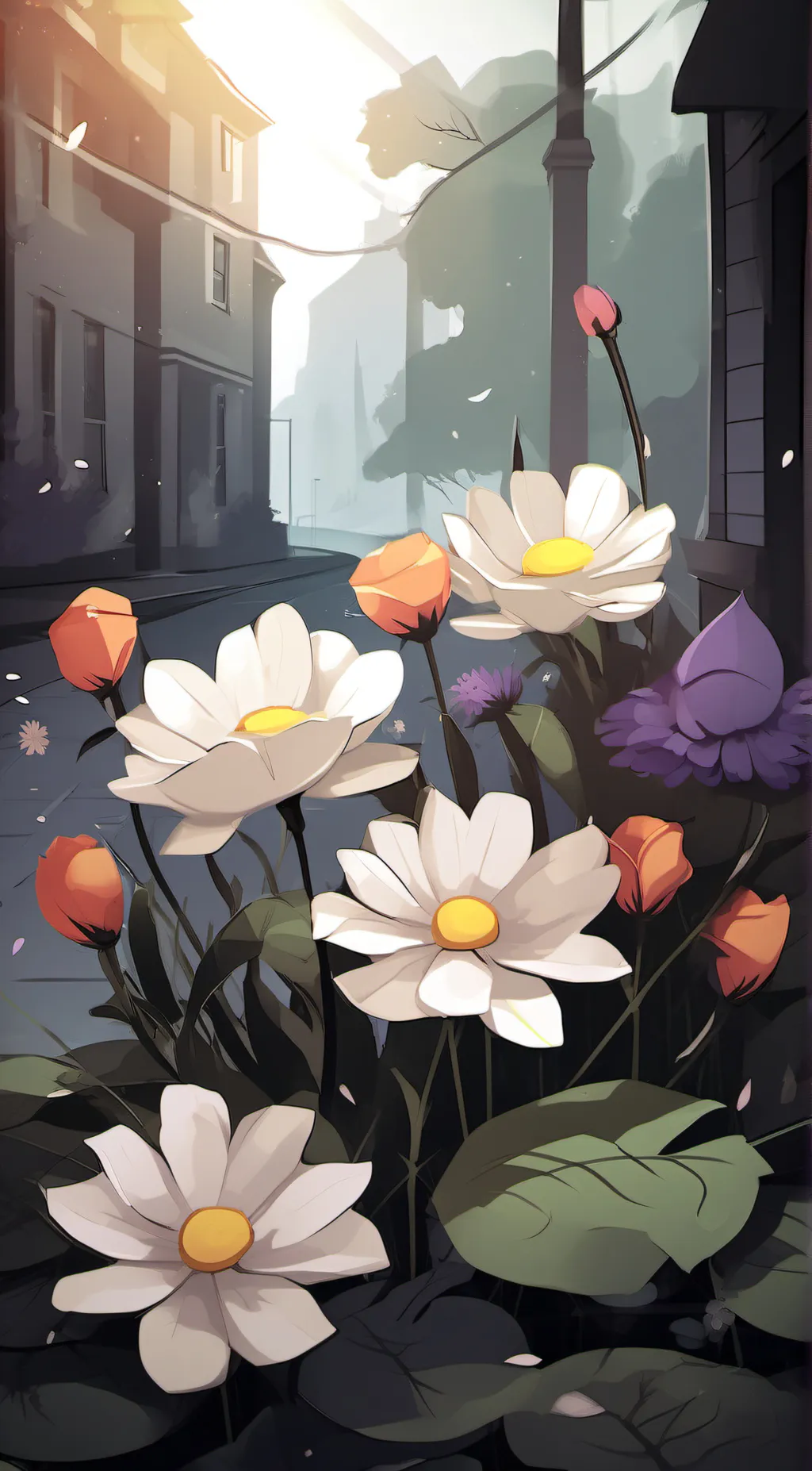 ai character: Flowers, revenge background