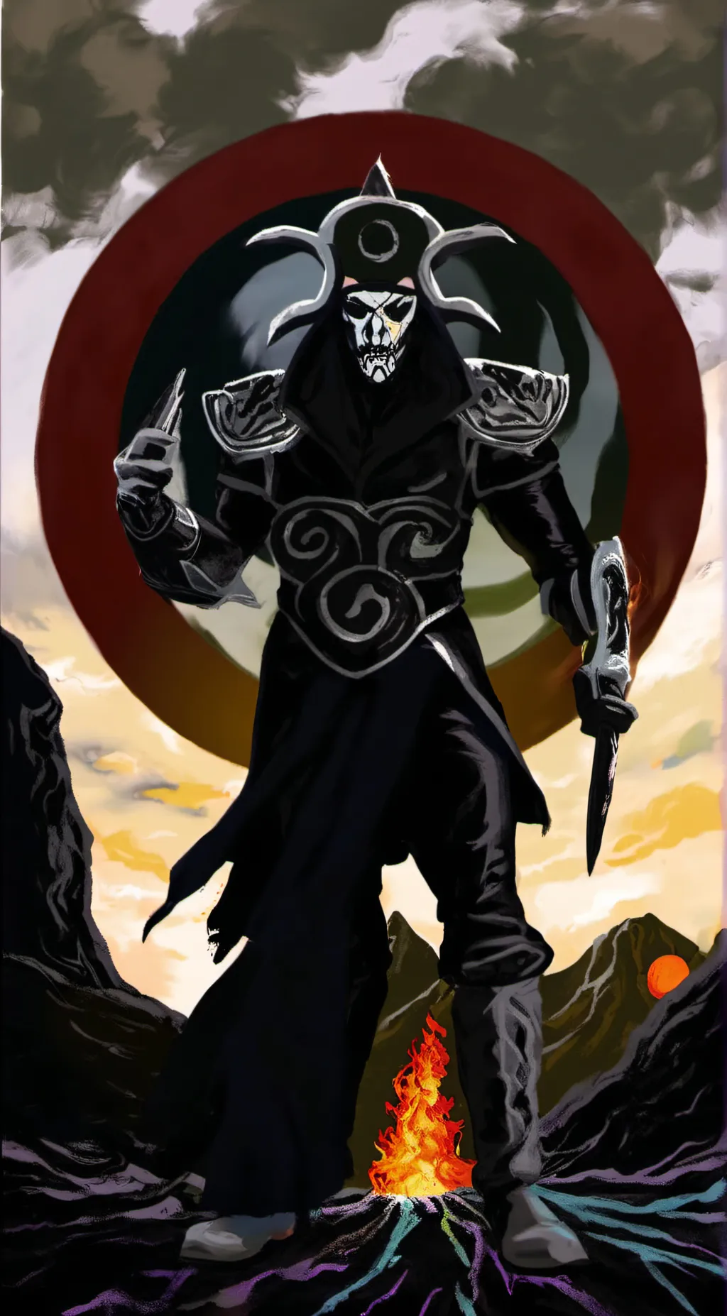 ai character: black sun  background