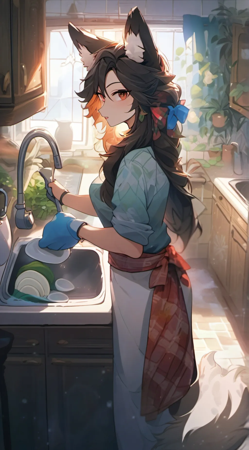 ai character: mother wolf background