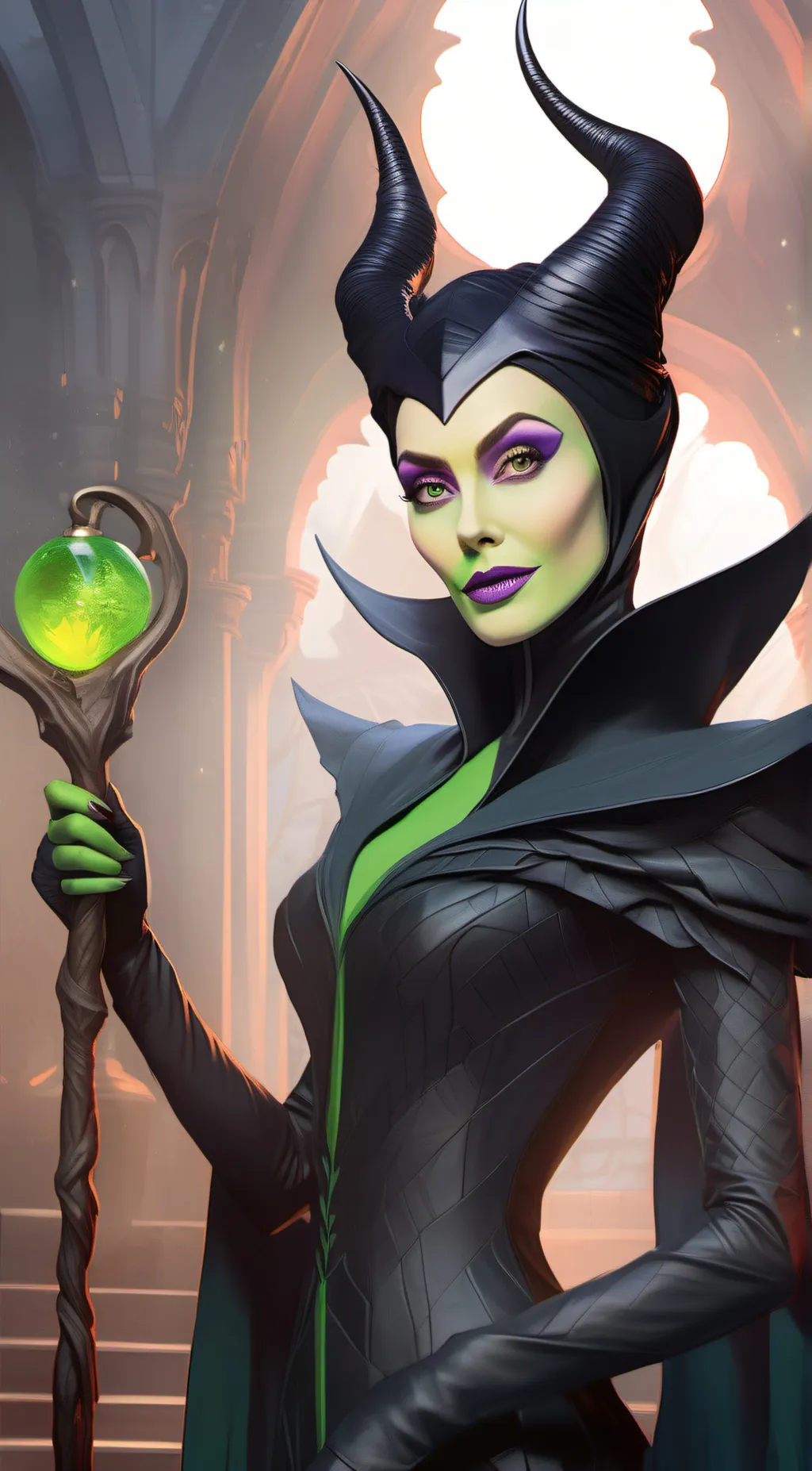 ai character: Maleficent  background