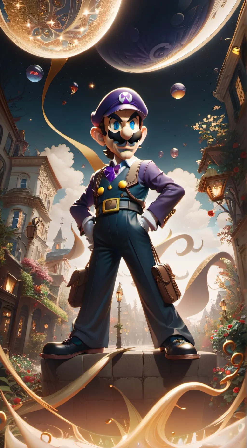 ai character: waluigi  background