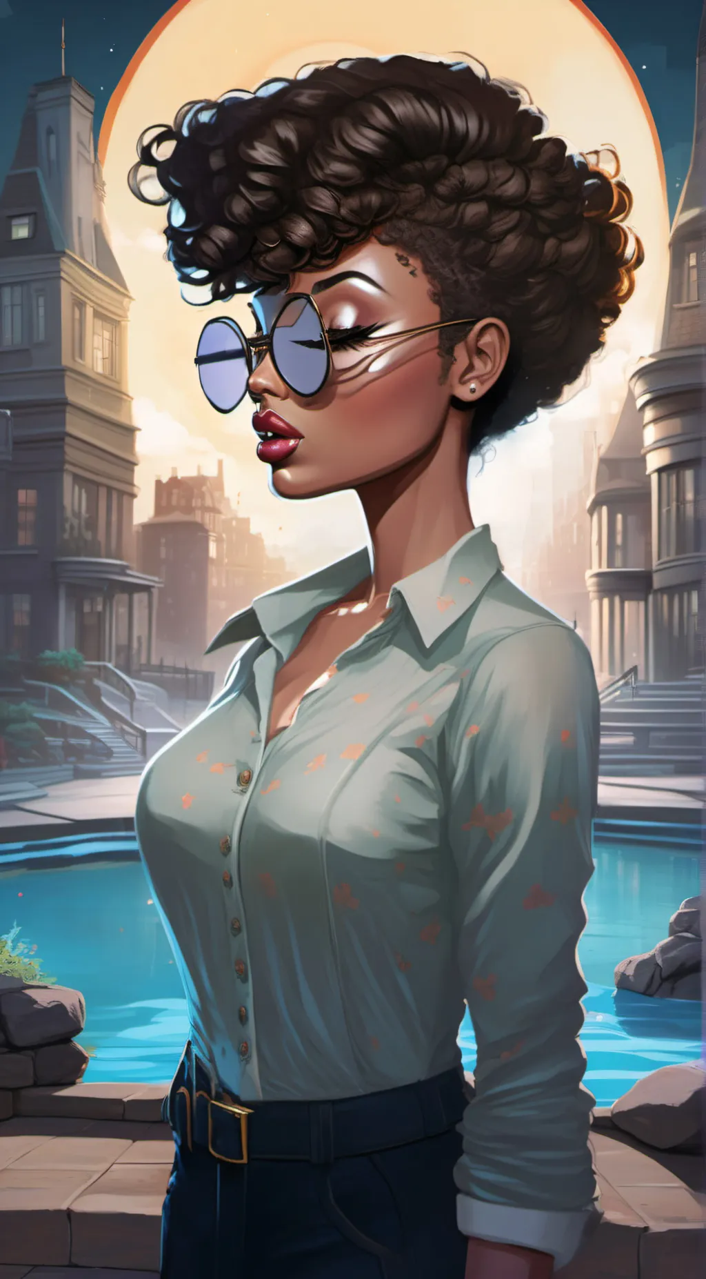 ai character: Evil girl background